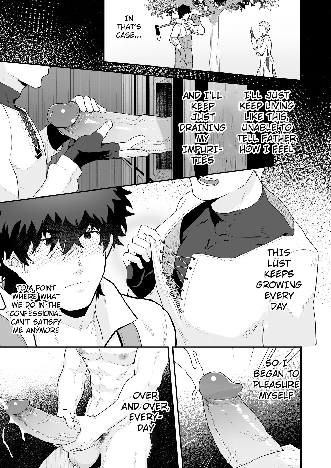 [PULIN Nabe (kakenari)] Noufu to Shinpu | The Farmer and The Priest [English] [Uncensored] - Page 11