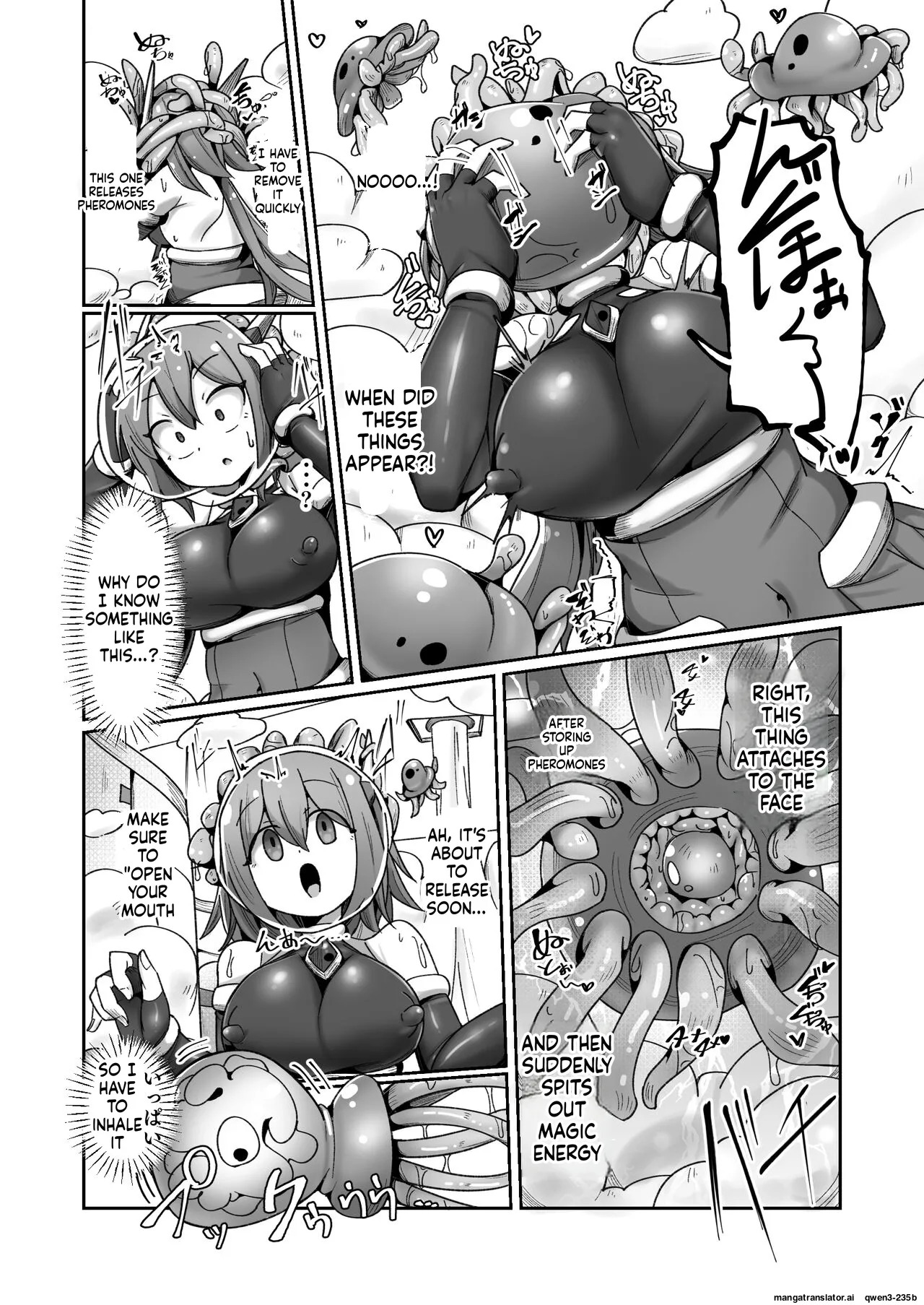[Echie Kokufuku Aka (Monota)] Maryoku Tank Choukyou sareta Koto mo Sukkari Wasurete no Kono Ko to Teki Ajito ni Idonjau Onna Hero-chan [English] [SCANMTL] - Page 14